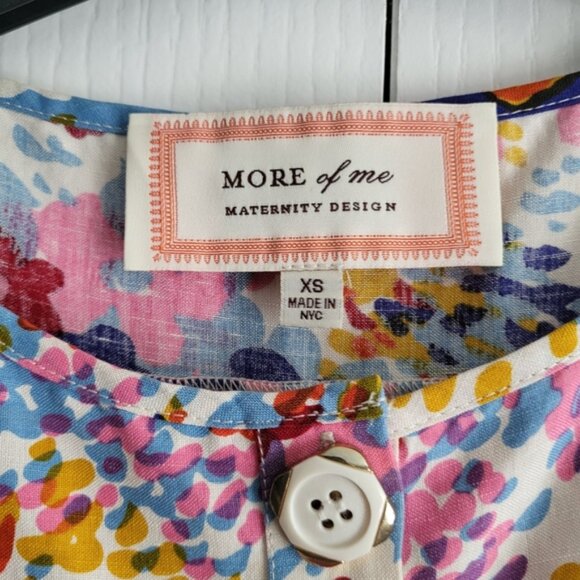 More Of Me Maternity Design Floral Dress Size XS made In NYC Silk Linen - Picture 2 of 5